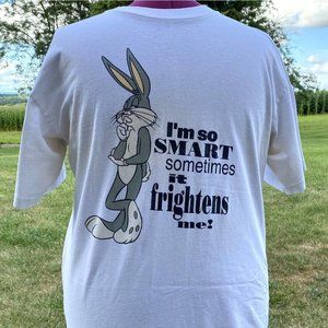 Shirt Bugs Bunny T-Shirt Vintage Used No Collar Tag Stained Single Stitch